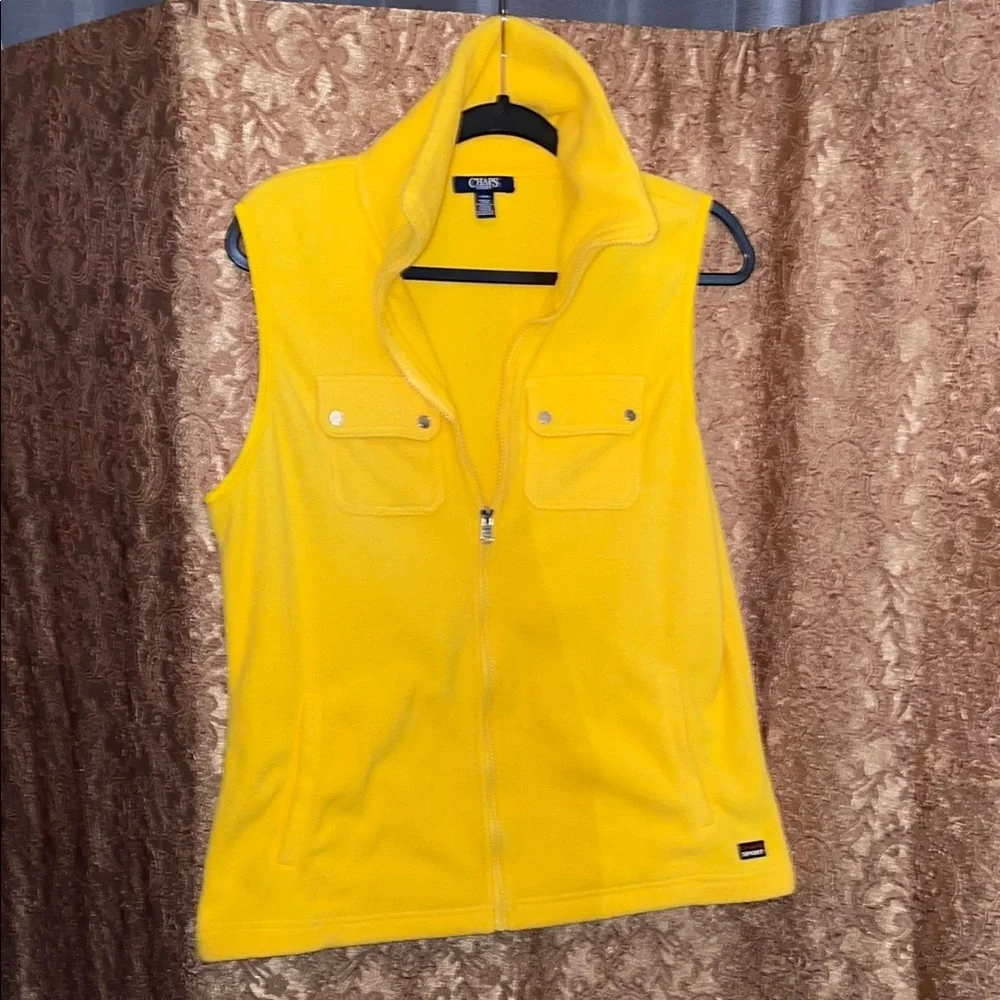 NWOT CHAPS SPORT Yellow Fleece Vest. Size Large. - Picture 1 of 6